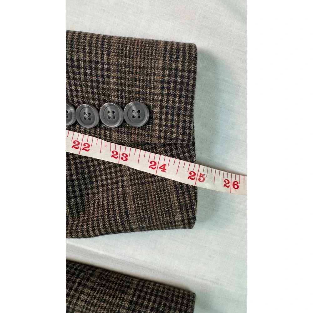 JF J.Ferrar Mens Slim Fit Glen Plaid Sport Coat Blazer Brown Multi 36R NEW
